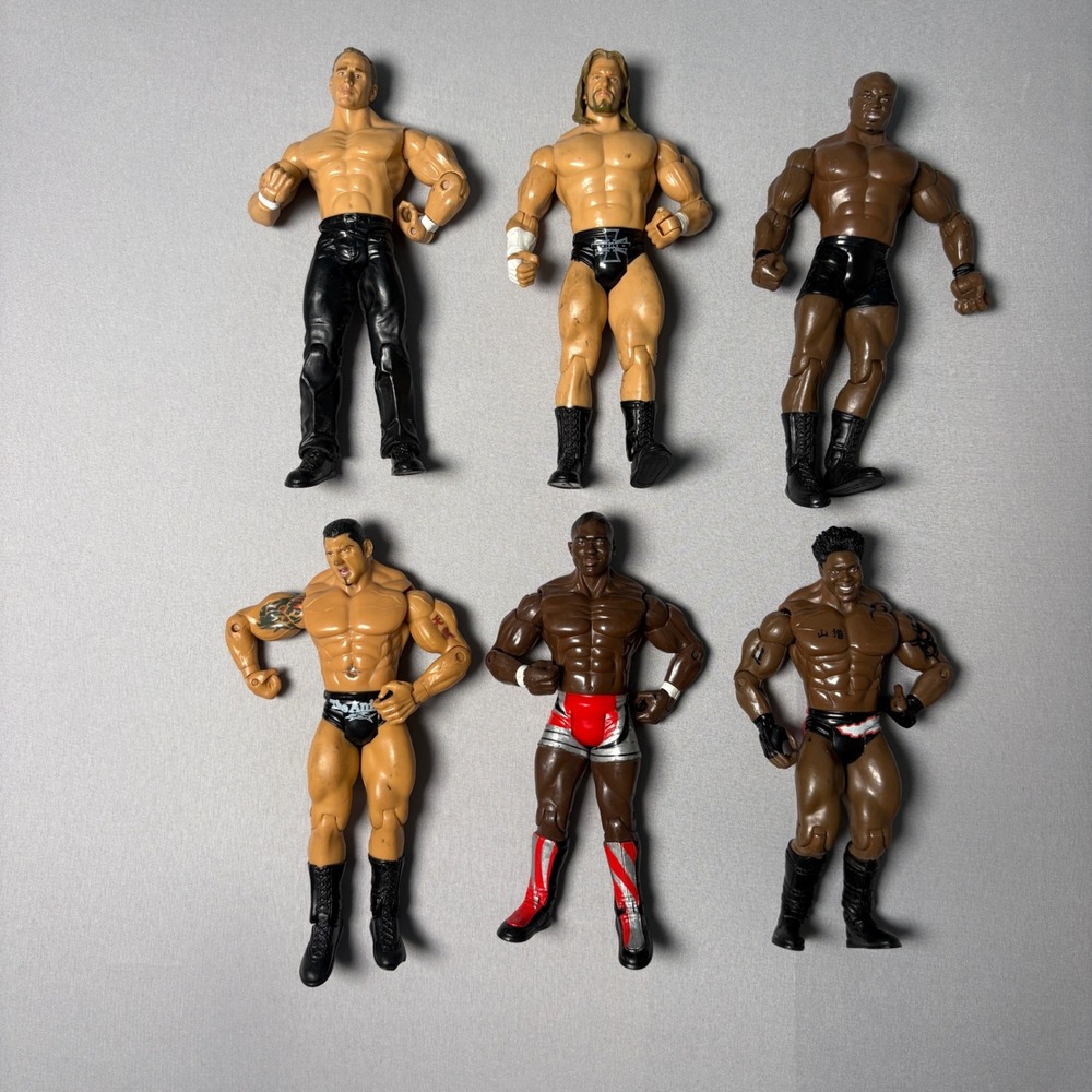 WWE Jakks Pacific 2003 Action Figure Lot Triple H Batista Booker T Ruthless 6pc